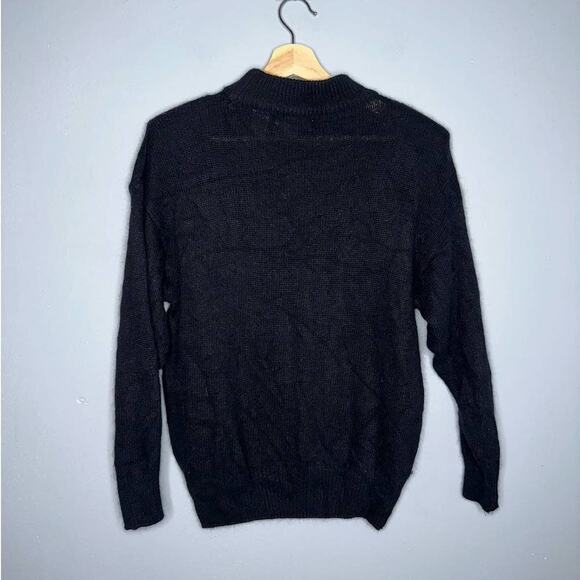 Glitz Vintage Silk Blend Beaded/Embroidered Mock Neck Sweater Black Size Large - Picture 6 of 6